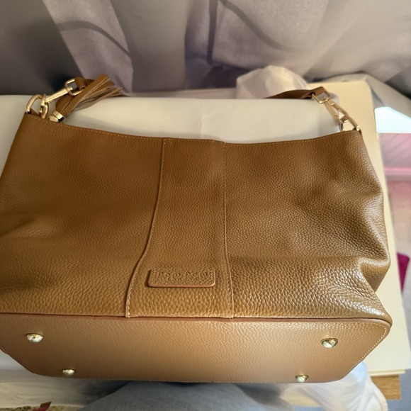 Pom Pom London Lambeth Leather Convertible Bucket Bag Maple Brown - Picture 4 of 16